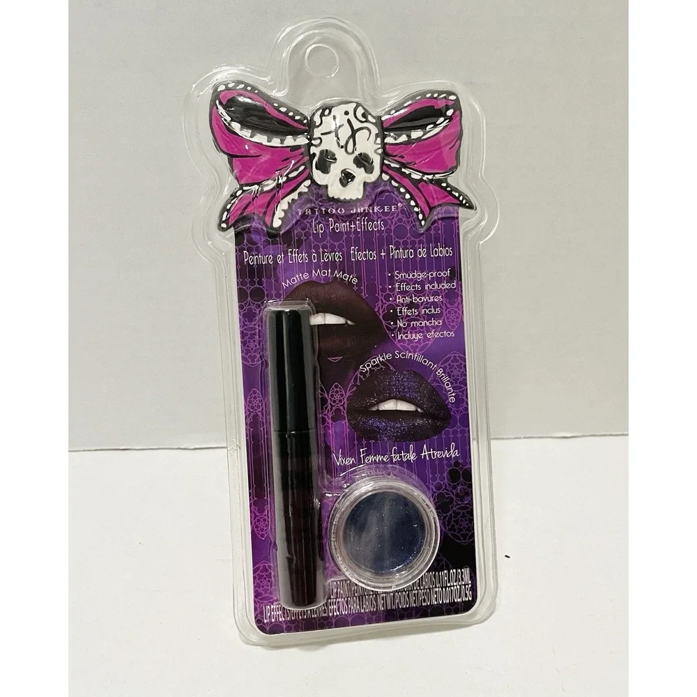 Tattoo Junkie Lip Paint & Effects Matte‎ Sparkle Color Vixen Sealed New